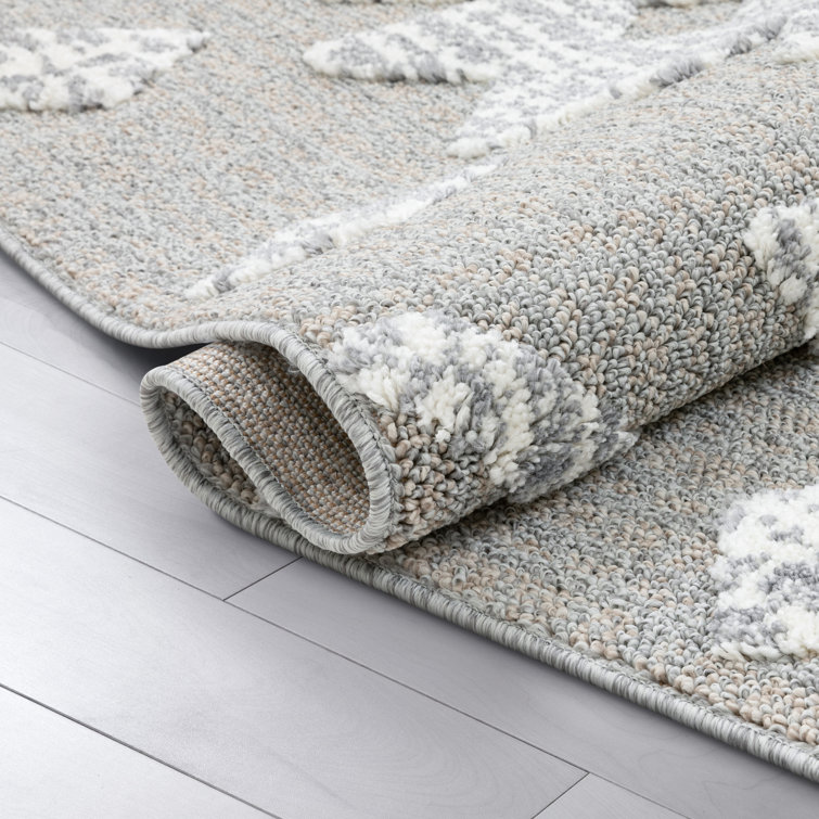 Ivory Geometric Synthetic Reversible Runner Rug