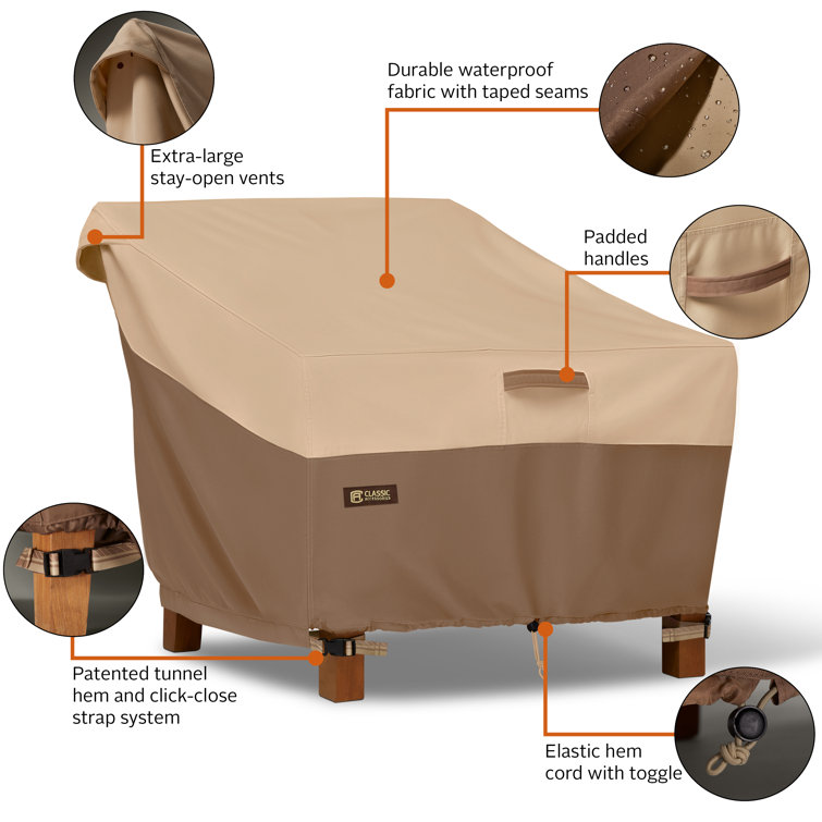 Veranda's Best Brown and Beige Waterproof Patio Chair Cover