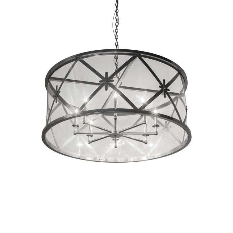 Extreme Chrome 8-Light Crystal Drum Chandelier