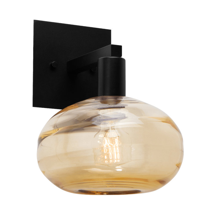 Matte Black Hand-Blown Glass Wall Sconce