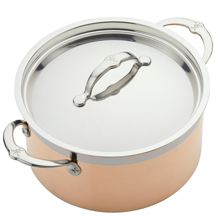 Copper and Stainless Steel 6 Quart Induction Stock Pot