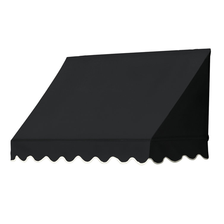 Ebony 4 ft. Retractable Window Awning with Scalloped Edges