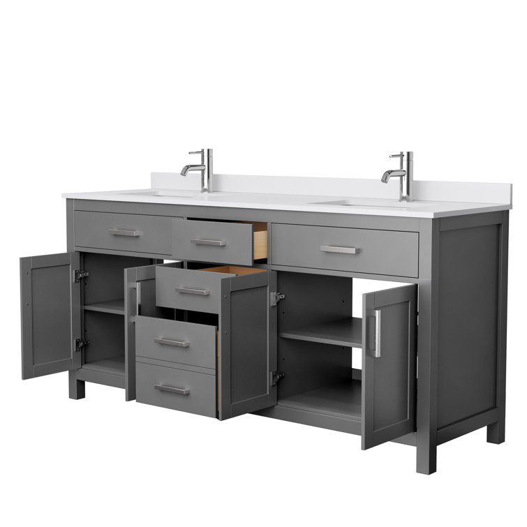 Beckett 72" Dark Gray Freestanding Double Bathroom Vanity