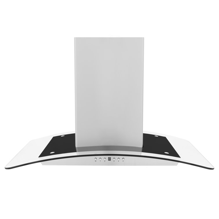 36-inch Stainless Steel and Glass Convertible Island Range Hood