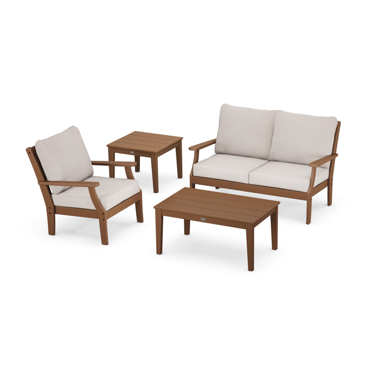 Teak and Dune Burlap 4-Piece Deep Seating Set