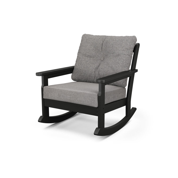 Black and Grey Mist Deep Seating Rocking Chair with Cushions