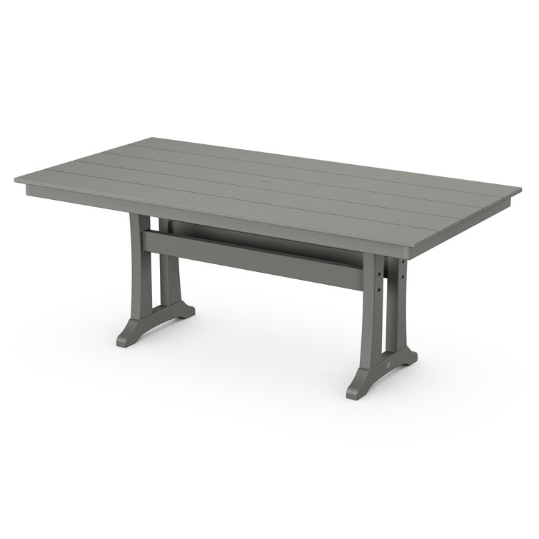 Farmhouse 37" x 72" Slate Grey POLYWOOD Outdoor Dining Table