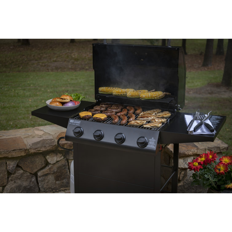 American Gourmet 4-Burner Black Stainless Steel Propane Gas Grill