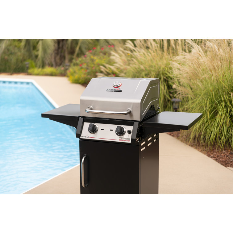 Black Stainless Steel 2-Burner Propane Gas Grill with Infrared