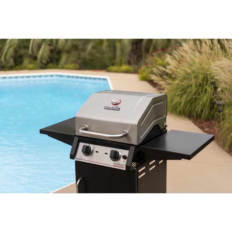 Black Stainless Steel 2-Burner Propane Gas Grill with Infrared