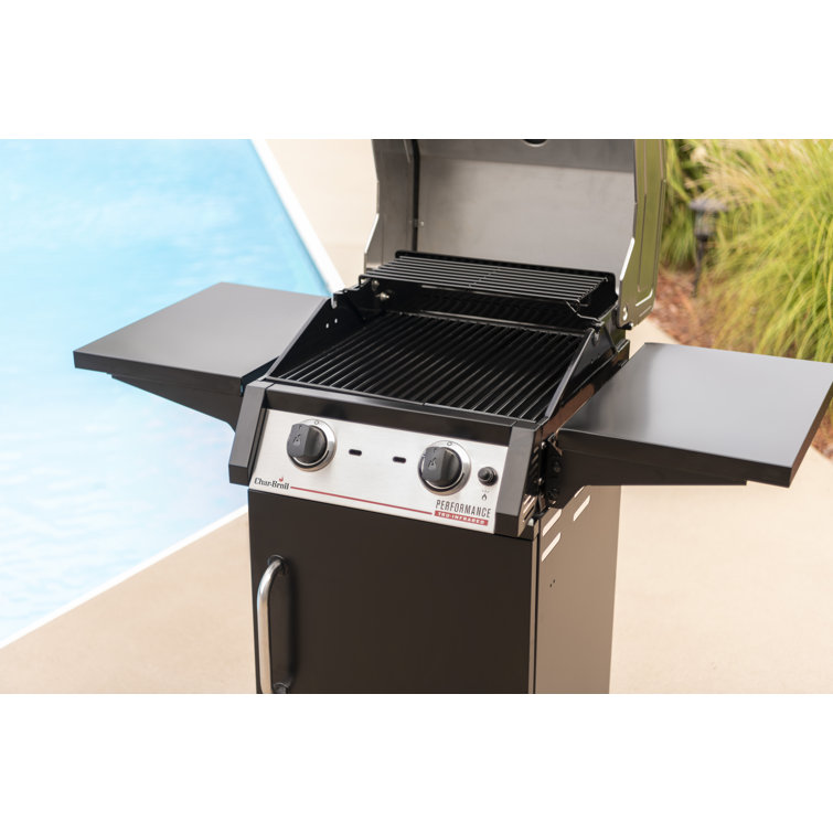 Black Stainless Steel 2-Burner Propane Gas Grill with Infrared