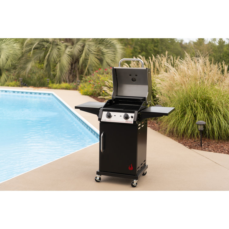 Black Stainless Steel 2-Burner Propane Gas Grill with Infrared