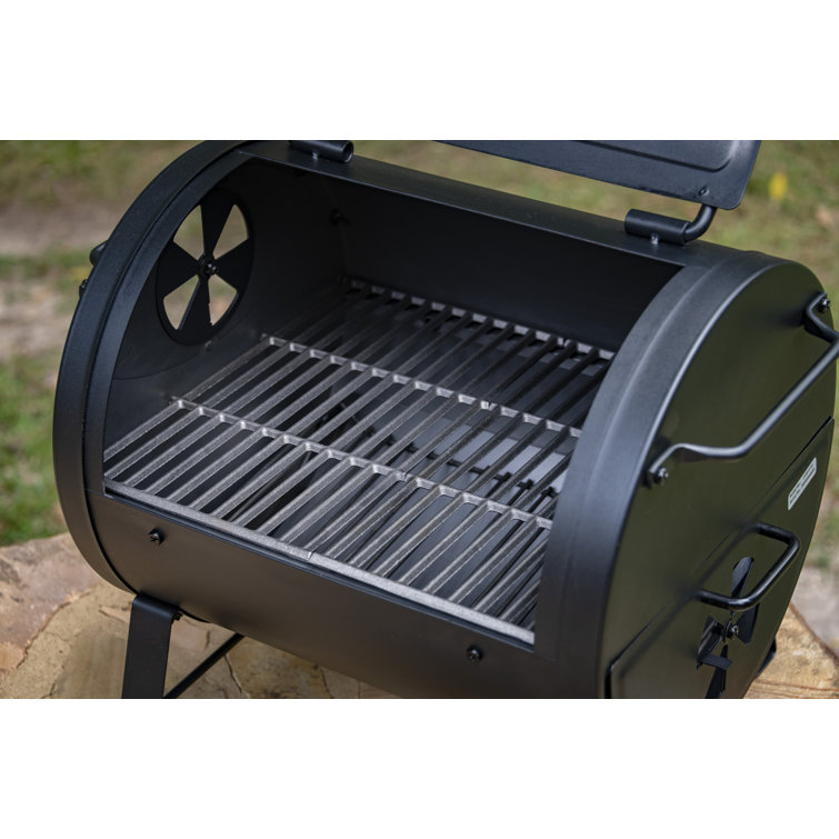 American Gourmet Black Portable Charcoal Tabletop Grill with Smoker