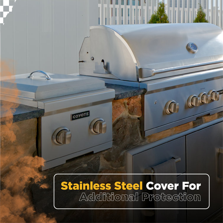 Coyote 12" Stainless Steel Double Side Burner with Cover