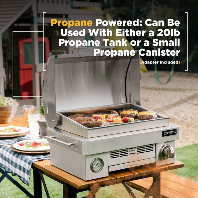 Coyote Stainless Steel Portable Propane Gas Grill with Signature Grates