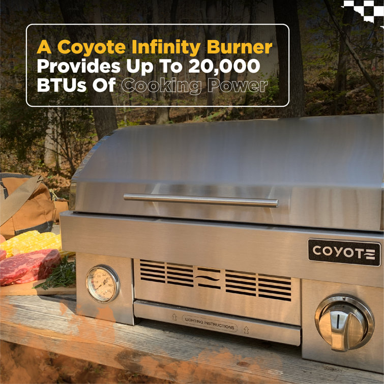 Coyote Stainless Steel Portable Propane Gas Grill with Signature Grates