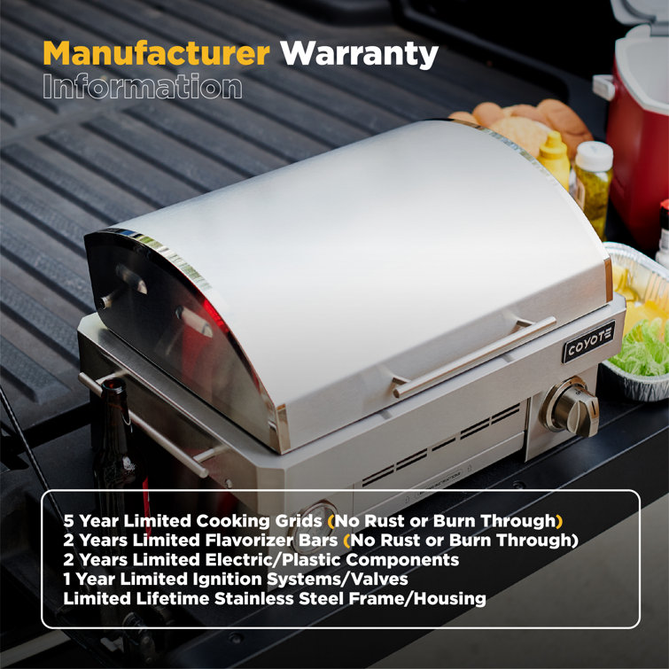 Coyote Stainless Steel Portable Propane Gas Grill with Signature Grates
