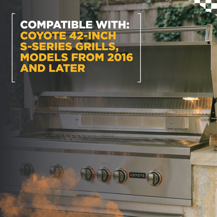 Coyote 71'' Stainless Steel Barbecue Cart with Fold-Down Shelves