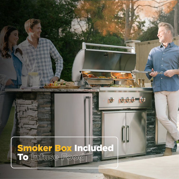 Coyote 36-Inch Stainless Steel Built-In Propane Gas Grill with Rotisserie