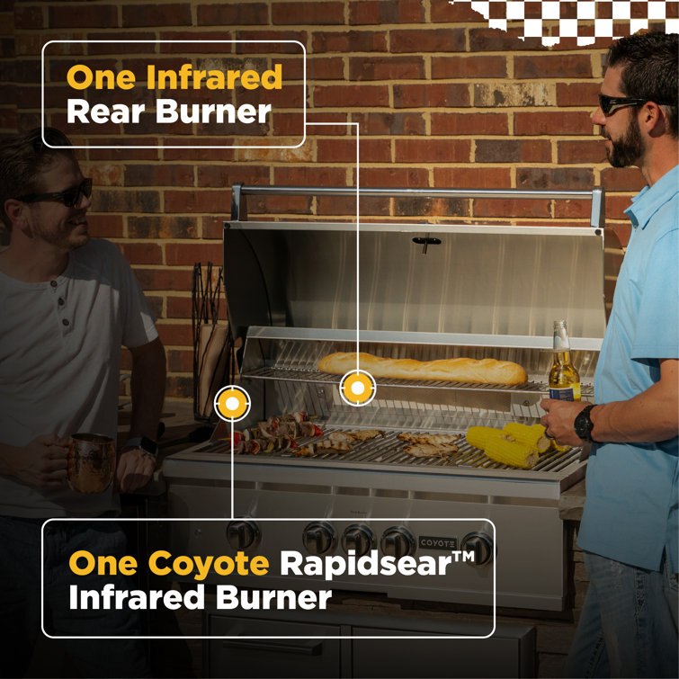 Coyote 36-Inch Stainless Steel Built-In Propane Gas Grill with Rotisserie