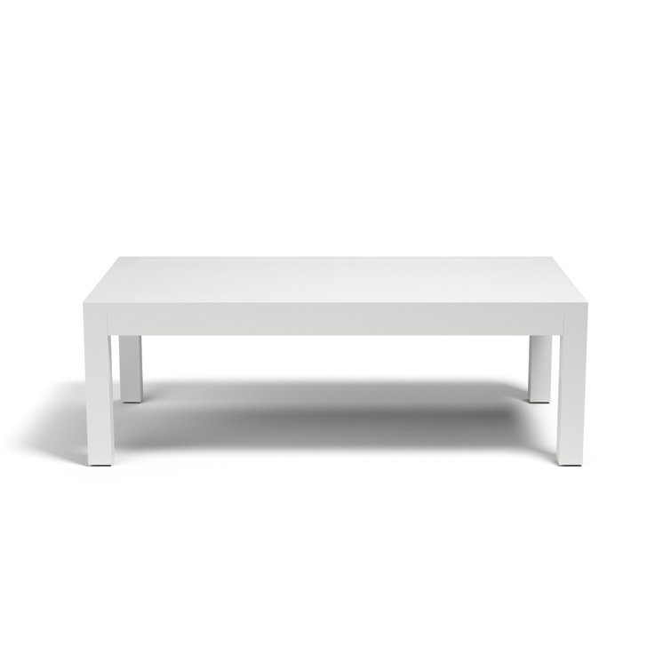 White Aluminum Rectangular Outdoor Coffee Table
