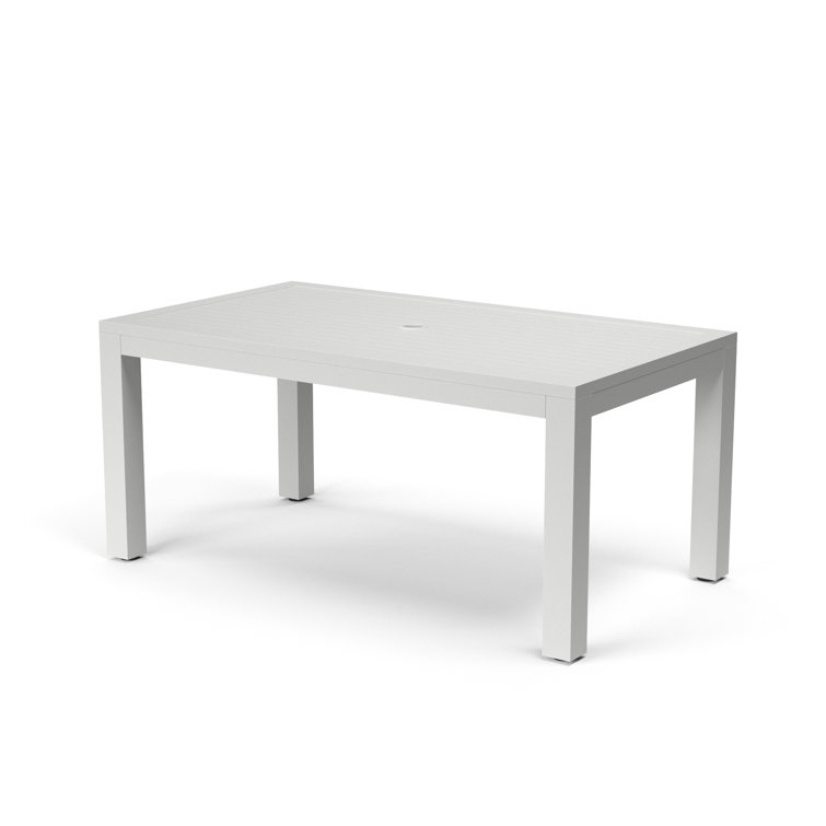 Poinsettia 64'' White Aluminum Outdoor Dining Table