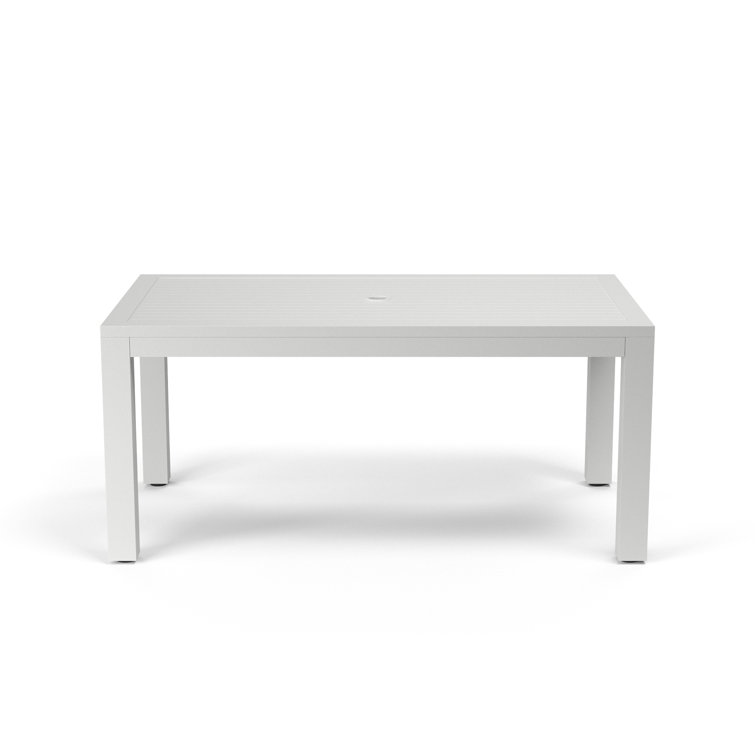 Poinsettia 64'' White Aluminum Outdoor Dining Table