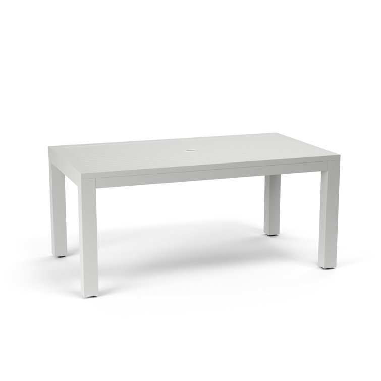 Poinsettia 64'' White Aluminum Outdoor Dining Table