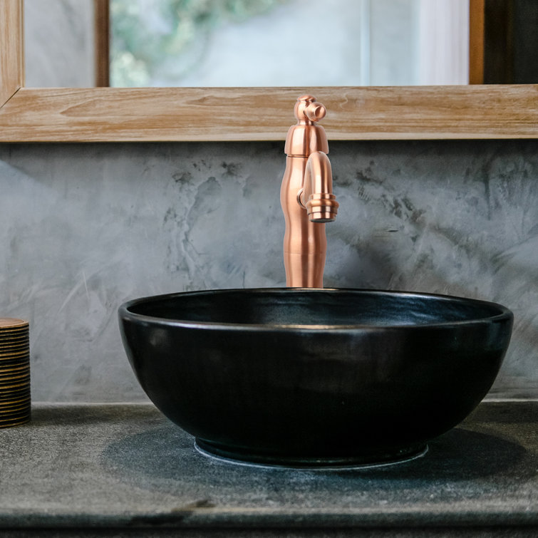 Copper Bronze Single-Handle Bathroom Vessel Faucet