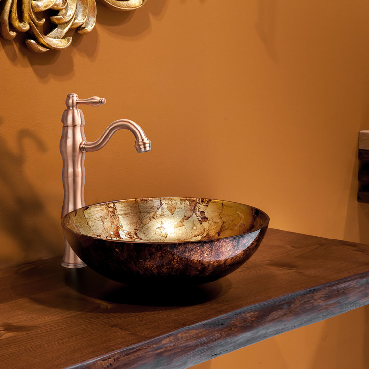 Copper Bronze Single-Handle Bathroom Vessel Faucet