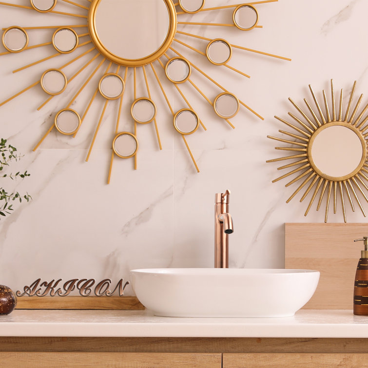 Copper Single-Handle Bathroom Vessel Sink Faucet