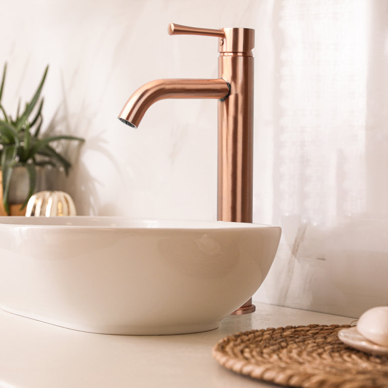 Copper Single-Handle Bathroom Vessel Sink Faucet