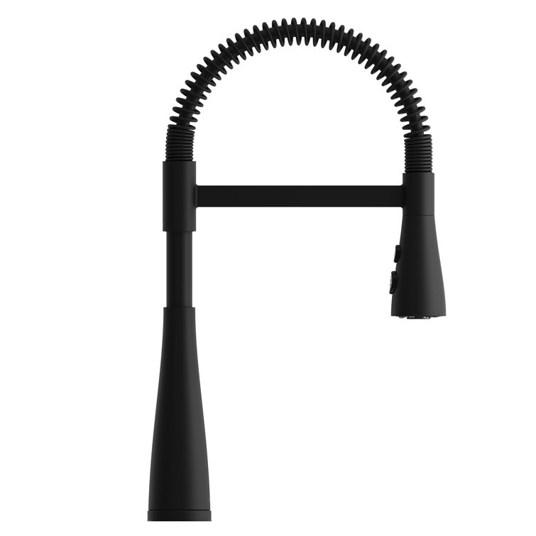 Matte Black Pull-Down Spray Kitchen Faucet