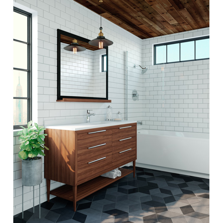 Polished Chrome Modern Single Hole Bathroom Faucet