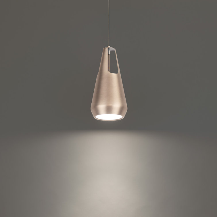 Sleek Mini Ingot LED Pendant in Brushed Nickel for Indoor/Outdoor