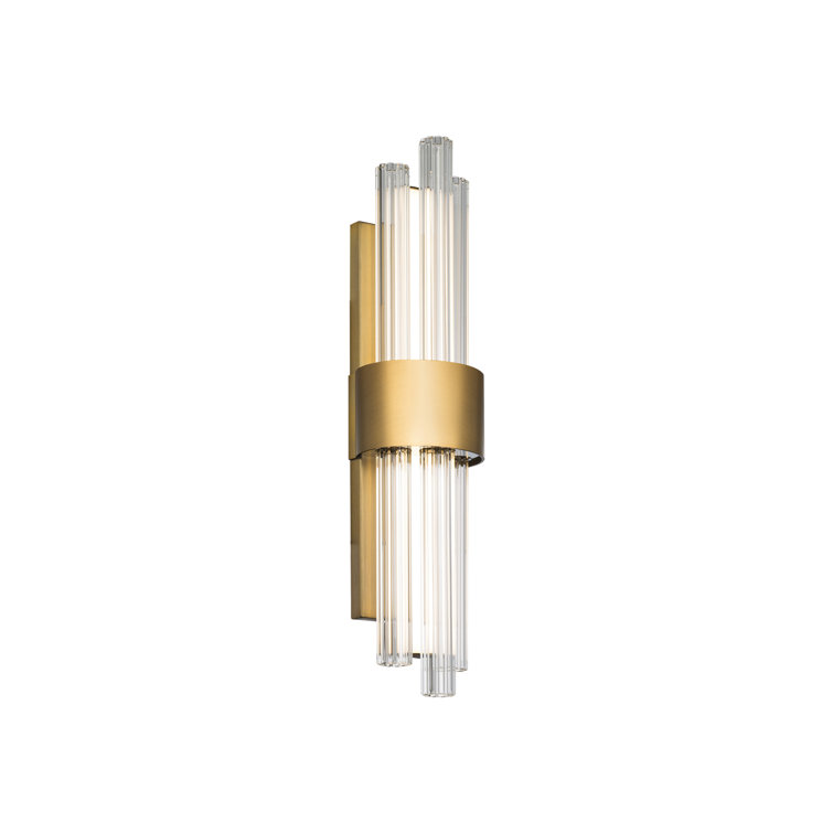 Aged Brass Outdoor Cylinder LED Vanity Light, Dimmable
