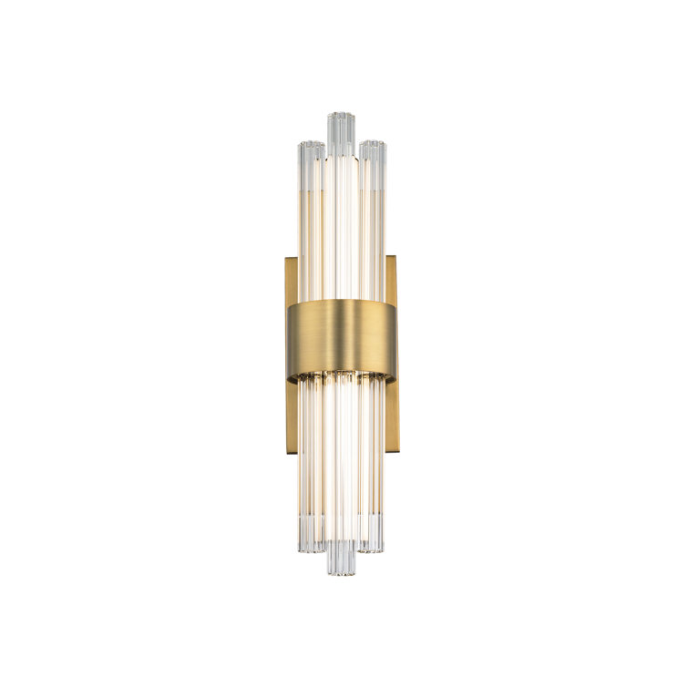 Aged Brass Outdoor Cylinder LED Vanity Light, Dimmable