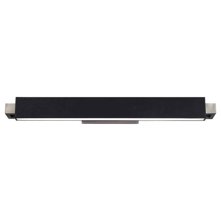 Pebbled Black Brushed Nickel 2-Light LED Bath Bar with Frosted Glass