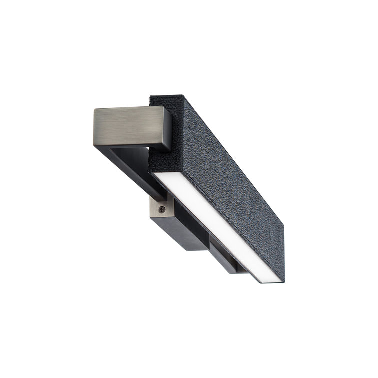 Pebbled Black Brushed Nickel 2-Light LED Bath Bar with Frosted Glass