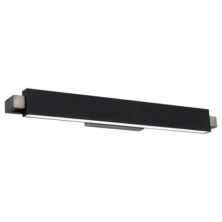 Pebbled Black Brushed Nickel 2-Light LED Bath Bar with Frosted Glass