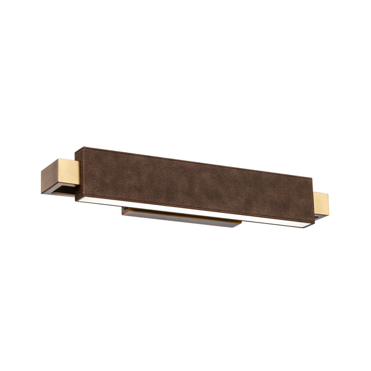 Bomber Brown Aged Brass LED Wall Sconce with Frosted Glass