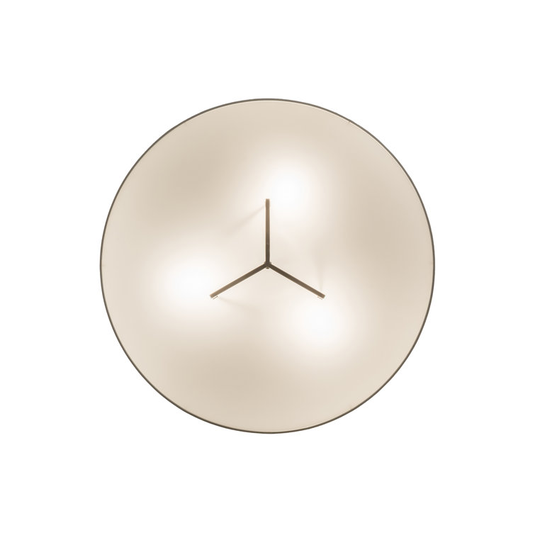 36" Beige Glass and Bronze Drum Semi Flush Mount