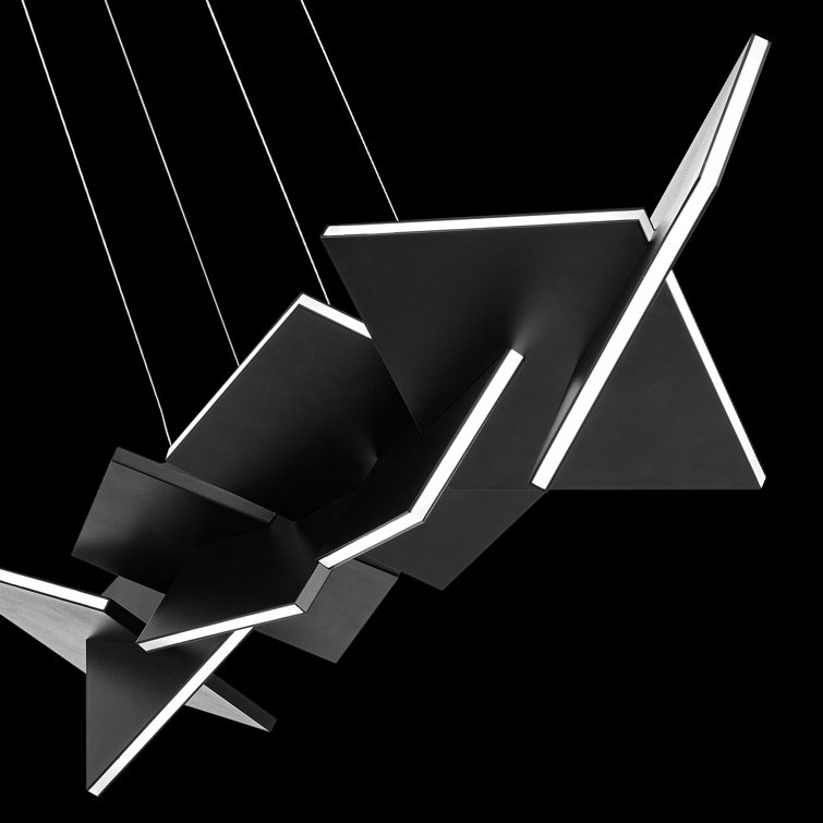 Konstruct Black Glass LED Indoor/Outdoor Chandelier