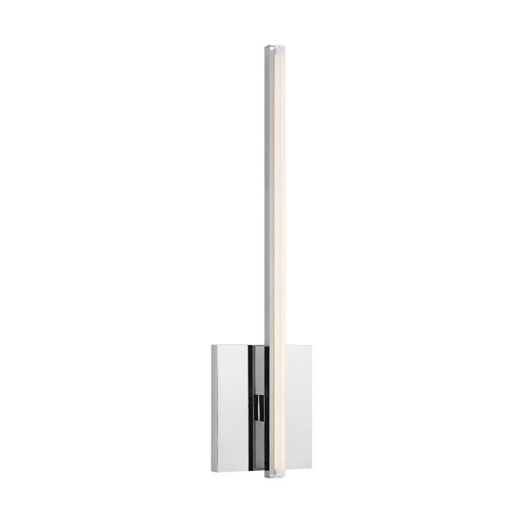 Kenway Chrome 1-Light LED Acrylic Shade Sconce, Dimmable