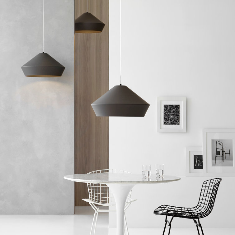 Satin Nickel 20" Charcoal Gray Spun Metal Pendant Light
