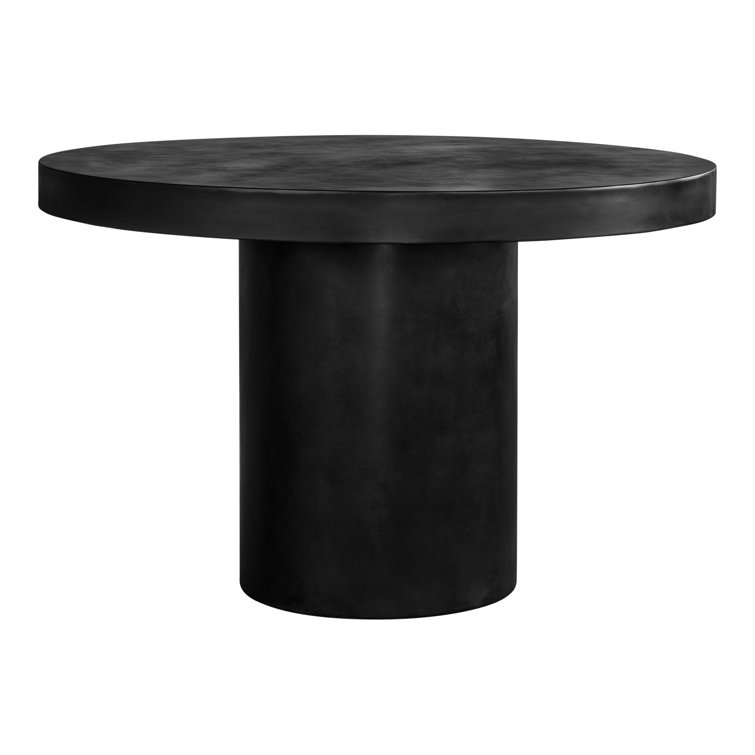 Cassius Black Concrete Round Formal Dining Table