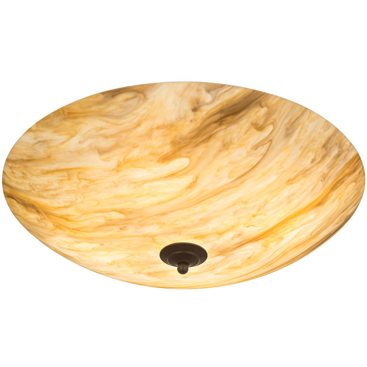 Brown Glass Bowl Semi-Flush Mount Ceiling Light