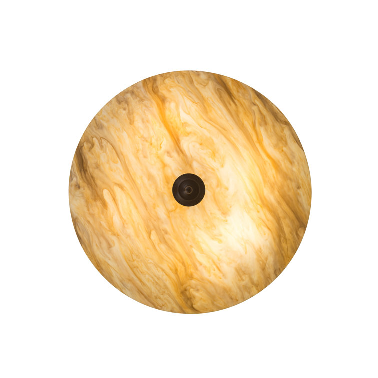 Brown Glass Bowl Semi-Flush Mount Ceiling Light