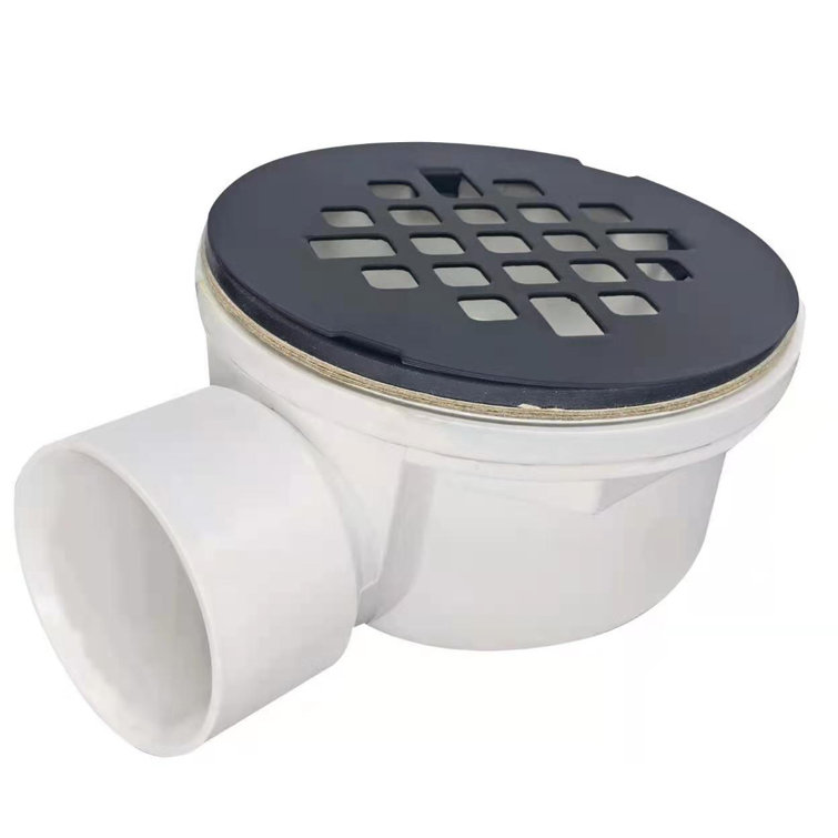 Matte Black 1.5" PVC Side Outlet Shower Drain