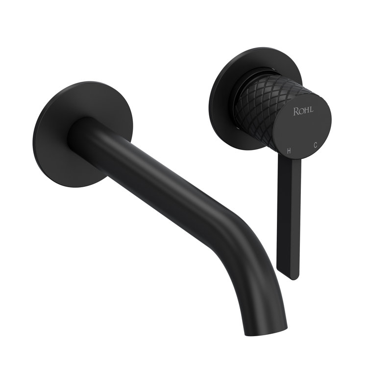 Matte Black Wall Mounted Brass Bathroom Faucet